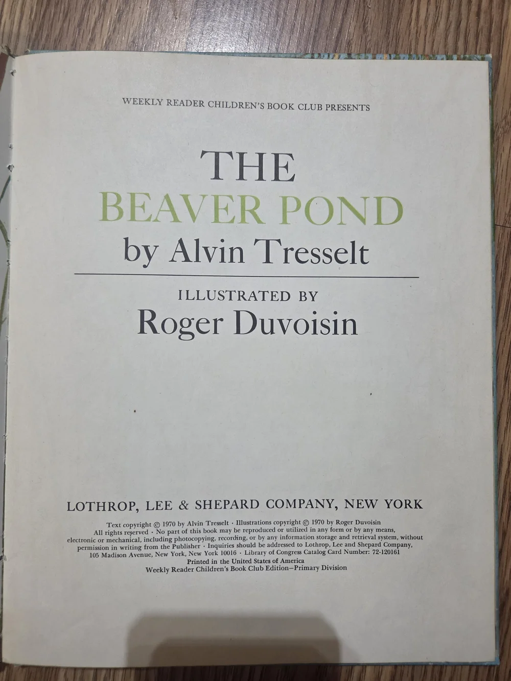 Vintage Childrens Book 1970's The Beaver Pond